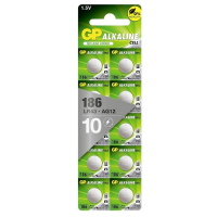 GP LR43 / V12GA / 186 Alkaline knoopcel batterij 10 stuks  AGP00010