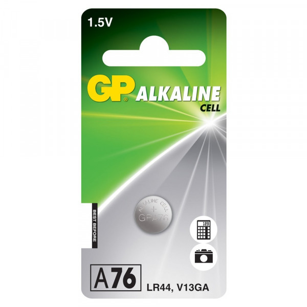 Uitstralen vrek krans GP LR44 / A76 / V13GA Alkaline knoopcel batterij 1 stuk GP 123accu.nl