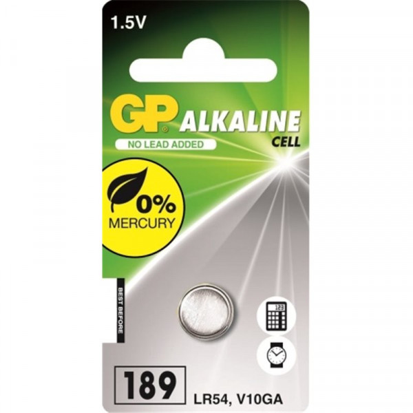 GP LR54 / V10GA / 189  Alkaline knoopcel batterij 1 stuk  215044 - 1