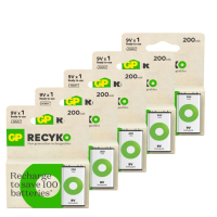 GP ReCyko Oplaadbare 9V / E-block / 6HR61 Ni-Mh Batterij (5 stuks, 200 mAh)  AGP00129