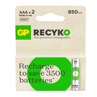 GP ReCyko Oplaadbare AAA / HR03 Ni-Mh Batterijen (2 stuks, 850 mAh)  AGP00119