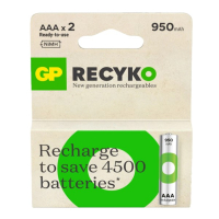 GP ReCyko Oplaadbare AAA / HR03 Ni-Mh Batterijen (2 stuks, 950 mAh)  AGP00098