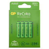 GP ReCyko Oplaadbare AAA / HR03 Ni-Mh Batterijen (4 stuks, 850 mAh)  AGP00111