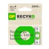 GP ReCyko Oplaadbare AA / HR06 Ni-Mh Batterijen (4 stuks, 2600 mAh)