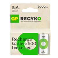 GP ReCyko Oplaadbare C / HR14 Ni-Mh Batterij (2 stuks, 3000 mAh)  AGP00114