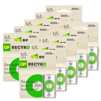 GP ReCyko Oplaadbare D / HR20 Ni-Mh Batterijen (20 stuks, 3000 mAh)  AGP00131