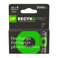 GP ReCyko Pro Photo Flash Oplaadbare AA / HR6 Ni-Mh Batterijen (4 stuks, 2000 mAh)  AGP00120