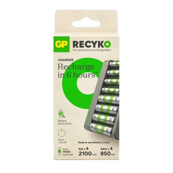 GP USB voor AA en AAA Batterijen ( 4 stuks AA, 4 AAA) GP 123accu.nl