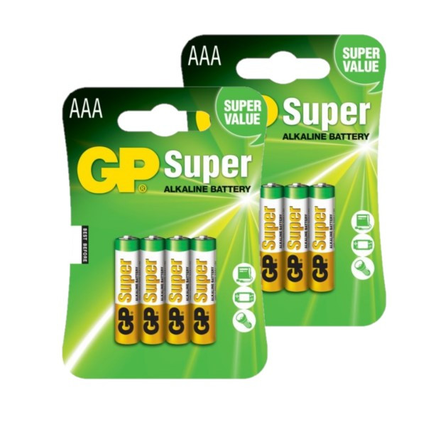 GP Super AAA / MN2400 / LR03 Alkaline Batterij 8 stuks  AGP00253 - 1