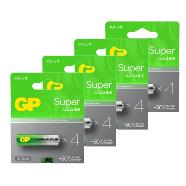 GP Super G-Tech AA / MN1500 / LR06 Alkaline Batterij 16 stuks  AGP00325 - 1