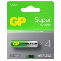 GP Super G-Tech AA / MN1500 / LR06 Alkaline Batterij 4 stuks  AGP00345