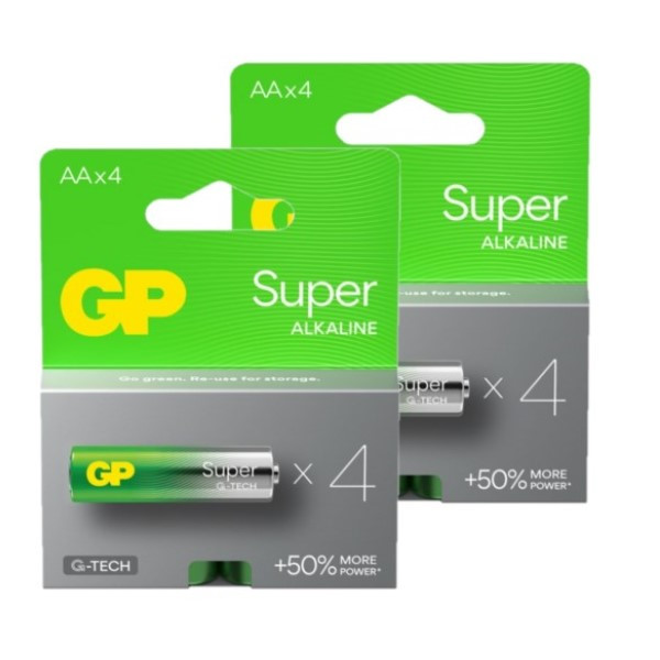 GP Super G-Tech AA / MN1500 / LR06 Alkaline Batterij 8 stuks  AGP00359 - 1