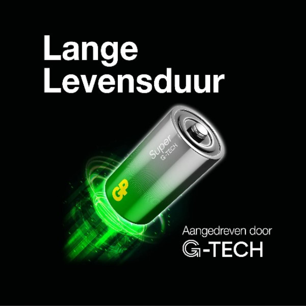 GP Super G-Tech LR20 / D Alkaline Batterij 2 stuks  AGP00337 - 2