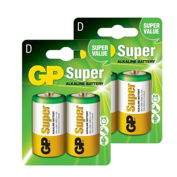 GP Super LR20 / D Alkaline Batterij 4 stuks  AGP00070 - 1