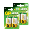 GP Super LR20 / D Alkaline Batterij 4 stuks