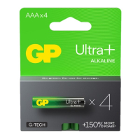 GP Ultra+ G-Tech AAA / MN2400 / LR03 Alkaline Batterij 4 stuks  AGP00307