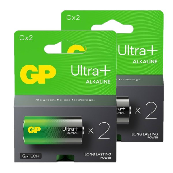 GP Ultra+ G-Tech LR14 / C Alkaline Batterij 4 stuks  AGP00298 - 1