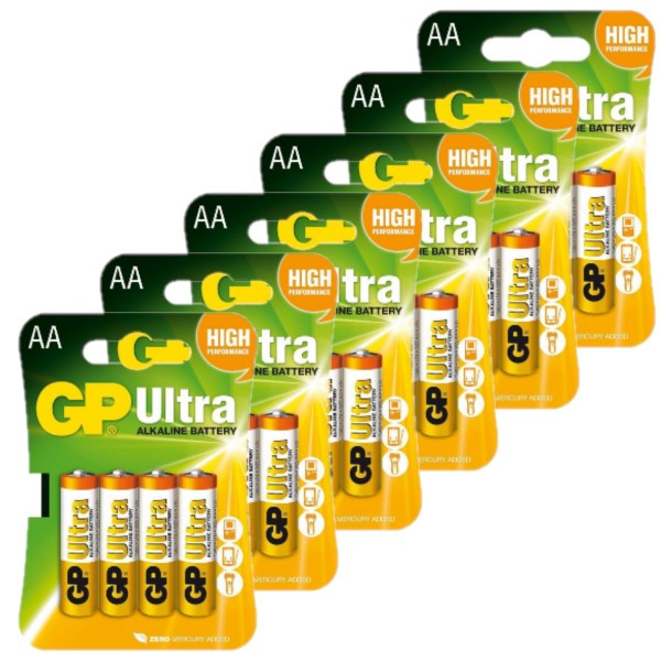 GP Ultra AA / MN1500 / LR06 Alkaline Batterij 24 stuks  AGP00272 - 1