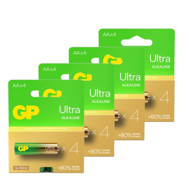GP Ultra G-Tech AA / MN1500 / LR06 Alkaline Batterij 16 stuks  AGP00322 - 1