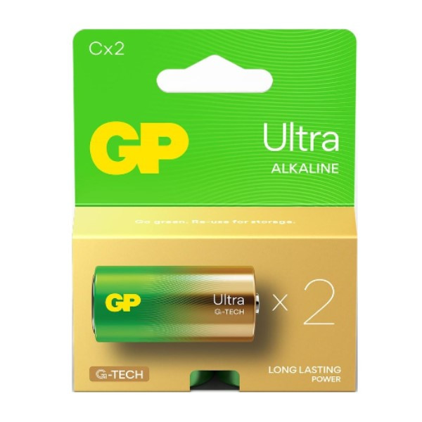 GP Ultra G-Tech LR14 / C Alkaline Batterij 2 stuks  AGP00329 - 1