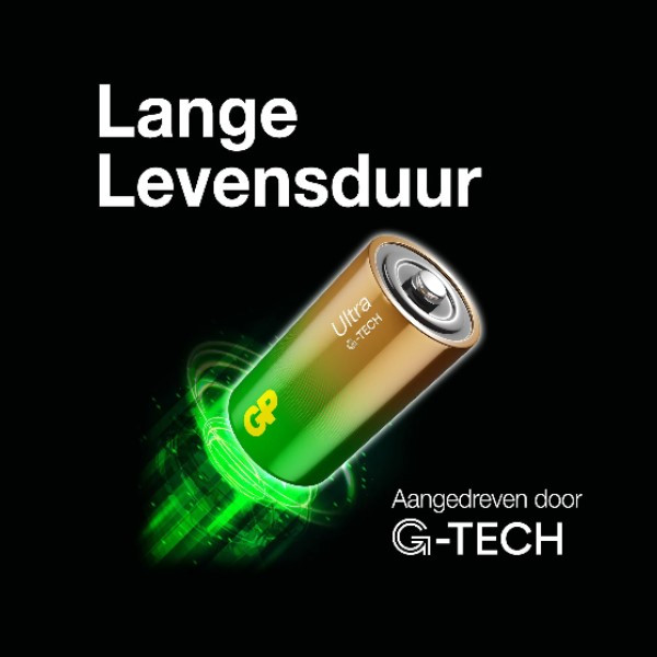 GP Ultra G-Tech LR20 / D Alkaline Batterij 4 stuks  AGP00346 - 2