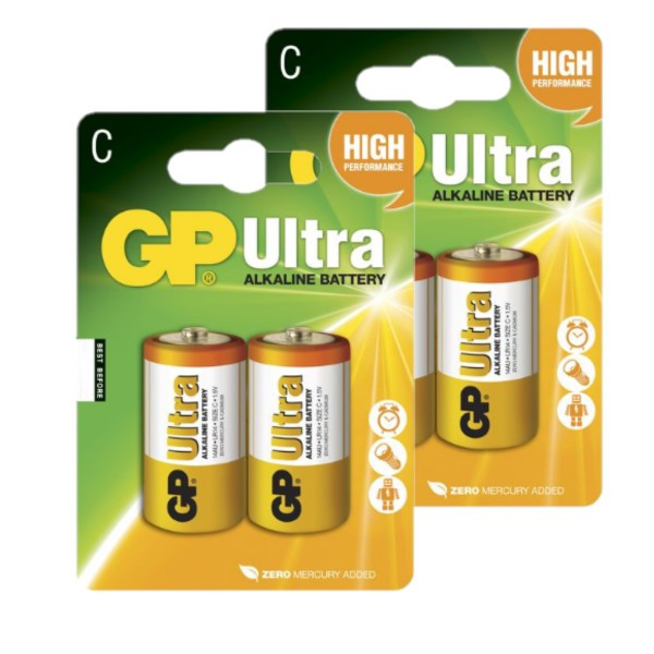 GP Ultra LR14 / C Alkaline Batterij 4 stuks  AGP00240 - 1
