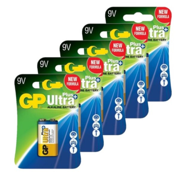 GP Ultra Plus 9V / 6LR61 / E-Block Alkaline Batterij 5 stuks  AGP00247 - 1