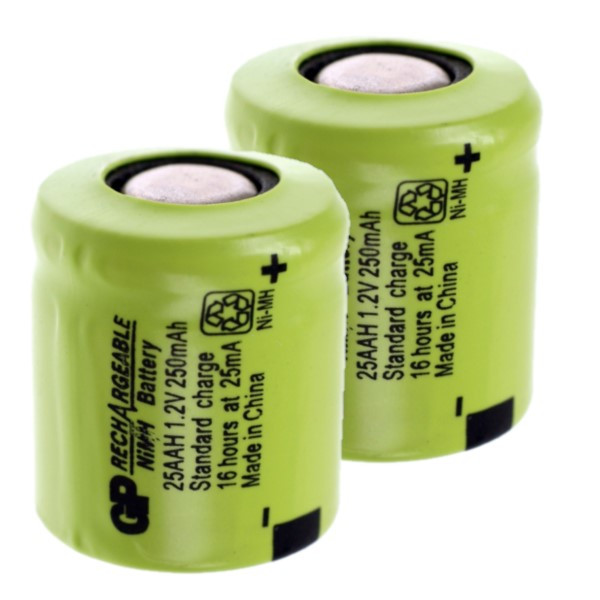 GP oplaadbare 1/3 AA / 25AAH batterijen 2 stuks (1.2V, 250 mAh, Ni-Mh) AGP00400 - 1