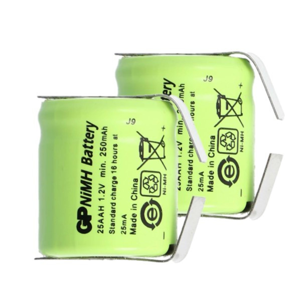 GP oplaadbare 1/3 AA / 25AAH batterijen 2 stuks met U-Tag (1.2V, 250 mAh, Ni-Mh) AGP00404 - 1
