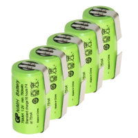 GP oplaadbare 2/3AA / 75AAH LFU batterijen 5 stuks met U-Tag (1.2 V, 750 mAh, Ni-Mh) AGP00382