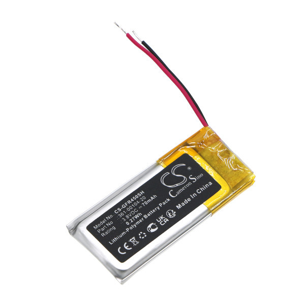 Garmin 361-00104-00 / 361-00104-20 accu (3.8 V, 70 mAh, 123accu huismerk) AGA00355 - 1