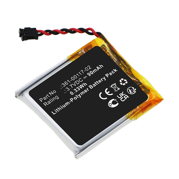 Garmin 361-00117-02 accu (3.7 V, 90 mAh, 123accu huismerk)  AGA00340 - 1