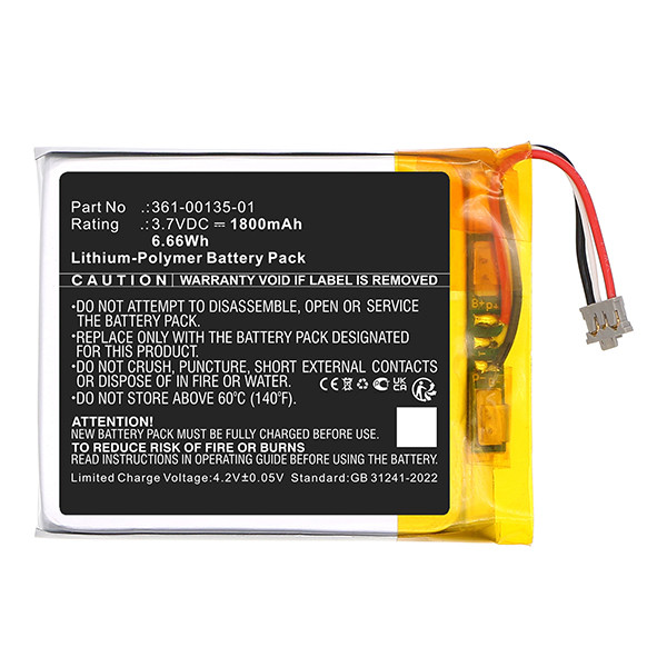 Garmin 361-00135-01 accu (3.7 V, 1800 mAh, 123accu huismerk) AGA00834 - 2