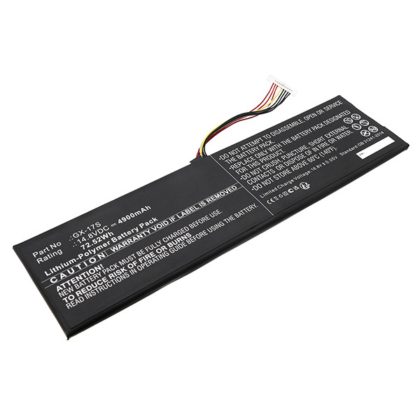 Gigabyte GX-17S accu (14.8 V, 4900 mAh, 123accu huismerk)  AGI00139 - 1