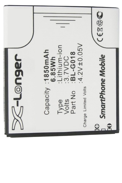 Gionee BL-G018 accu (1850 mAh, 123accu huismerk)  AGI00052 - 1