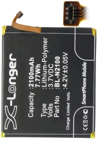 Gionee BL-N2100 accu (2100 mAh, 123accu huismerk)  AGI00050