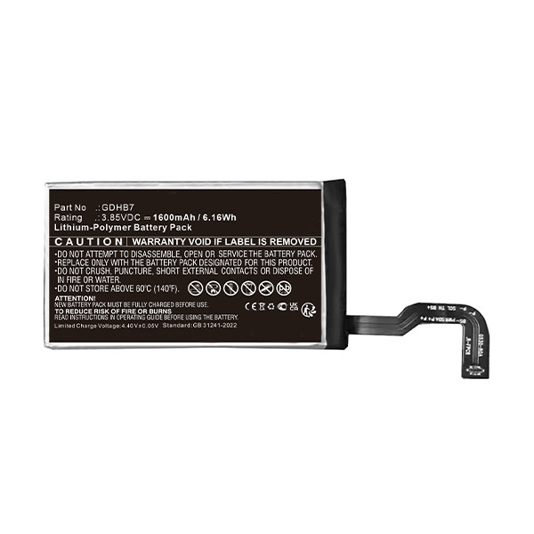 Google GDHB7 accu (3.85 V, 1600 mAh, 123accu huismerk)  AGO00190 - 1