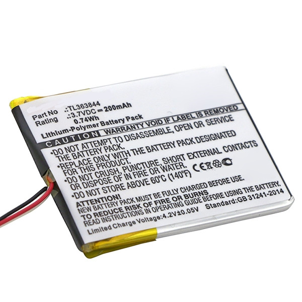 Google TL363844 accu (3.7 V, 200 mAh, 123accu huismerk) AGO00132 - 1