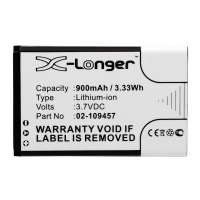Grandstream 00001595 / 60020438 / BBK87120 accu (900 mAh, 123accu huismerk)  AGR00070