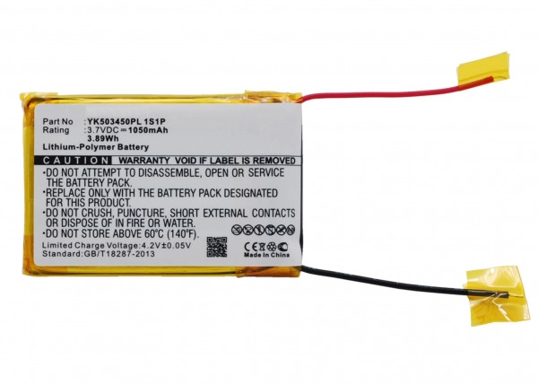 Grundig YK503450PL 1S1P accu (1050 mAh, 123accu huismerk)  AGR00020 - 1