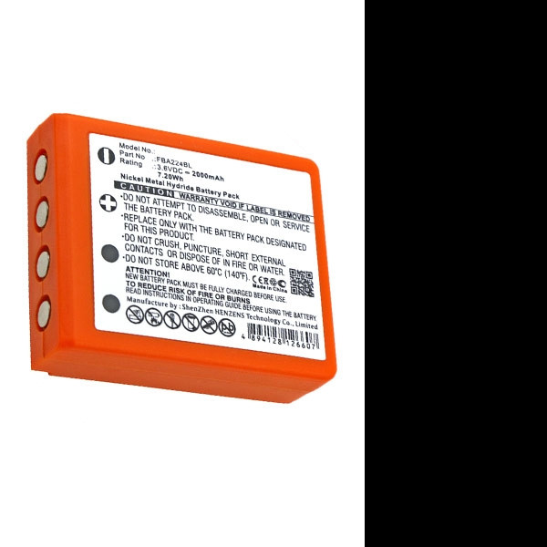 HBC FUB6 / BA223000 / BA223030 accu (3.6 V, 2000 mAh, Oranje, 123accu huismerk)  AHB00008 - 1