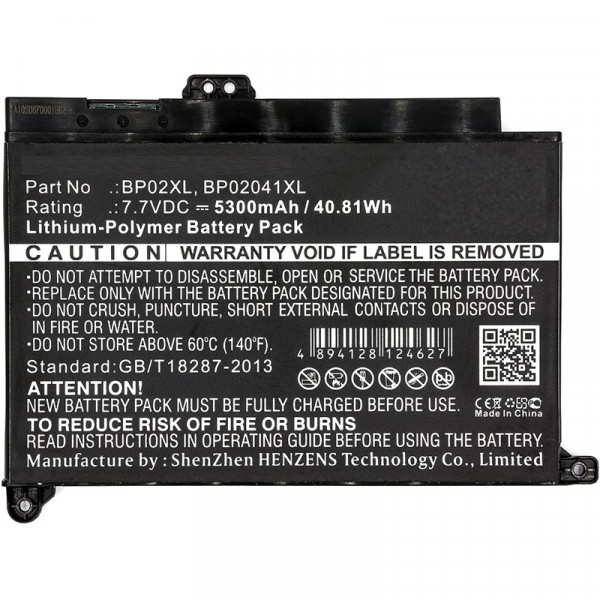 HP BP02XL / 849909-850 / HSTNN-UB7B accu (7.7 V, 5300 mAh, 123accu huismerk)  AHP00504 - 1