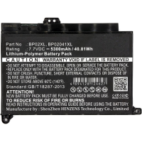 HP BP02XL / 849909-850 / HSTNN-UB7B accu (7.7 V, 5300 mAh, 123accu huismerk)  AHP00504