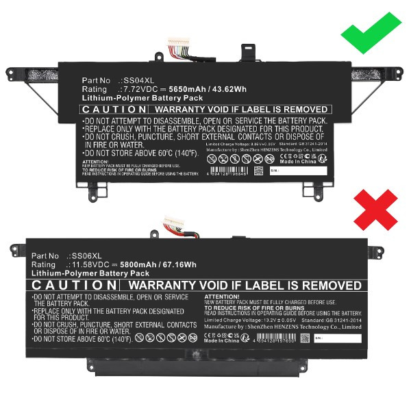 HP SS04XL / M73476-006 / HSTNN-OB2L accu (7.72 V, 5650 mAh, 123accu huismerk)  AHP00836 - 2