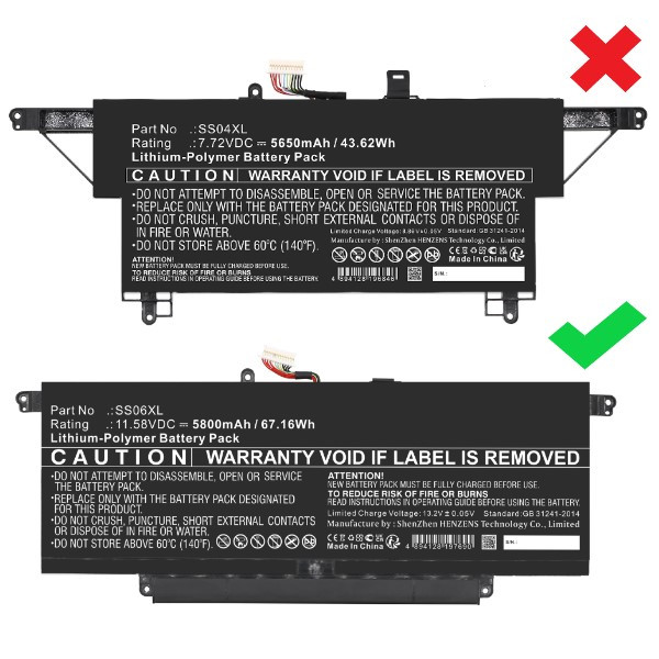 HP SS06XL / M73478-006 / TPN-DB0O accu (11.58 V, 5800 mAh, 123accu huismerk)  AHP00846 - 2