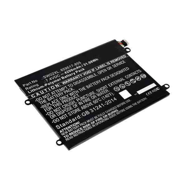 HP SW02XL / 859517-855 / HSTNN-IB7N accu (7.4 V, 4200 mAh, 123accu huismerk)  AHP00615 - 1