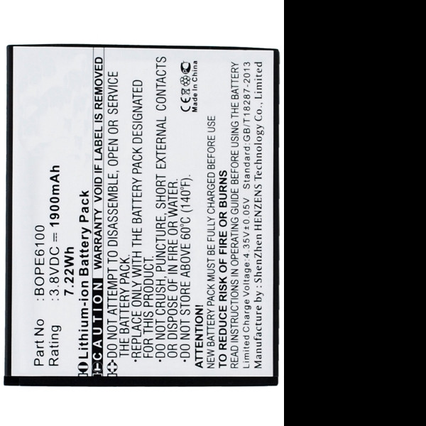 HTC 53264031 / BOPE6100 accu (1900 mAh, 123accu huismerk)  AHT00274 - 1