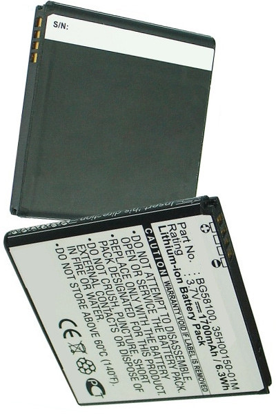 HTC BA S560 / BG58100 / 35H00150-00M accu (1800 mAh, 123accu huismerk)  AHT00149 - 1