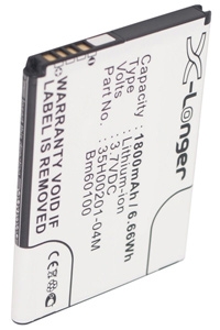 HTC BA S890 / 35H00201-04M / BM60100 accu (1800 mAh, 123accu huismerk)  AHT00146