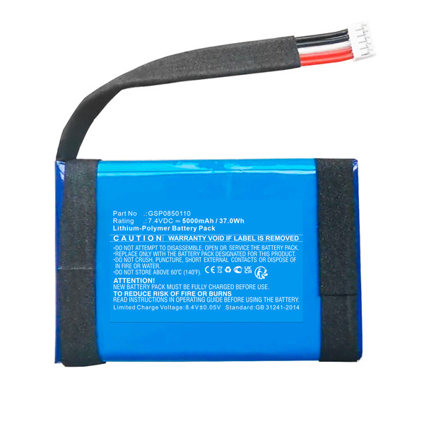 Harman Kardon 606090-2S /  GSP0850110 accu (7,4 V, Li-pl, 5000mAh, 123accu huismerk)  AHA00154 - 1
